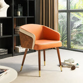 Enrico Upholstered Armchair-Wooden Crest